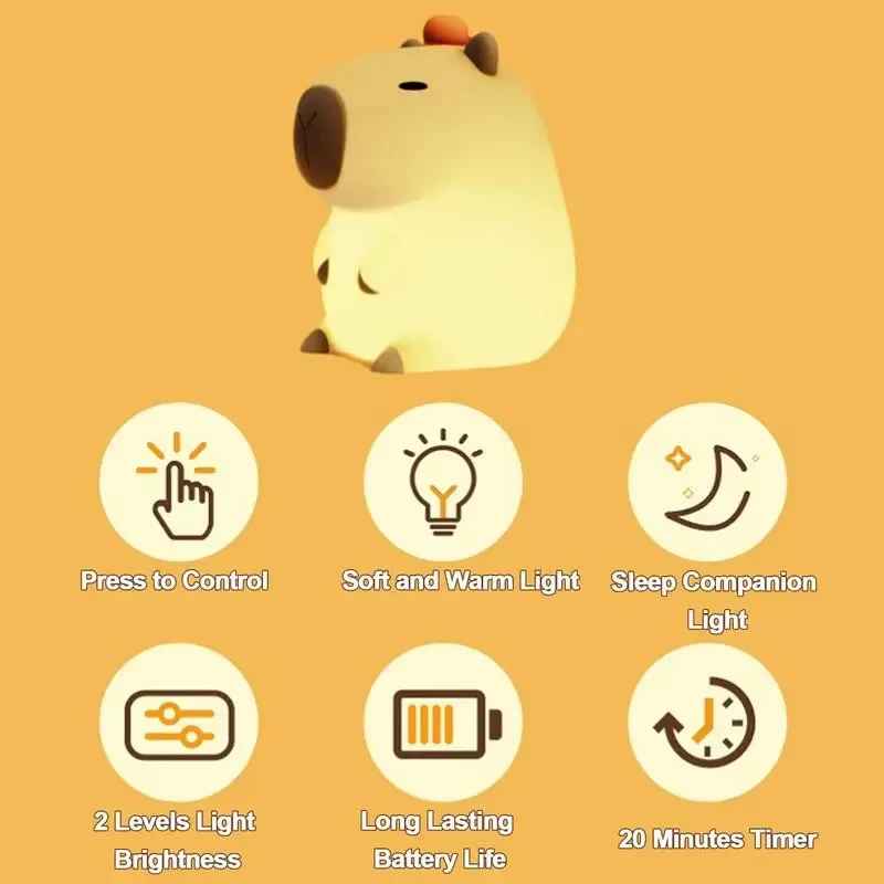 Luz nocturna de silicona Capybara