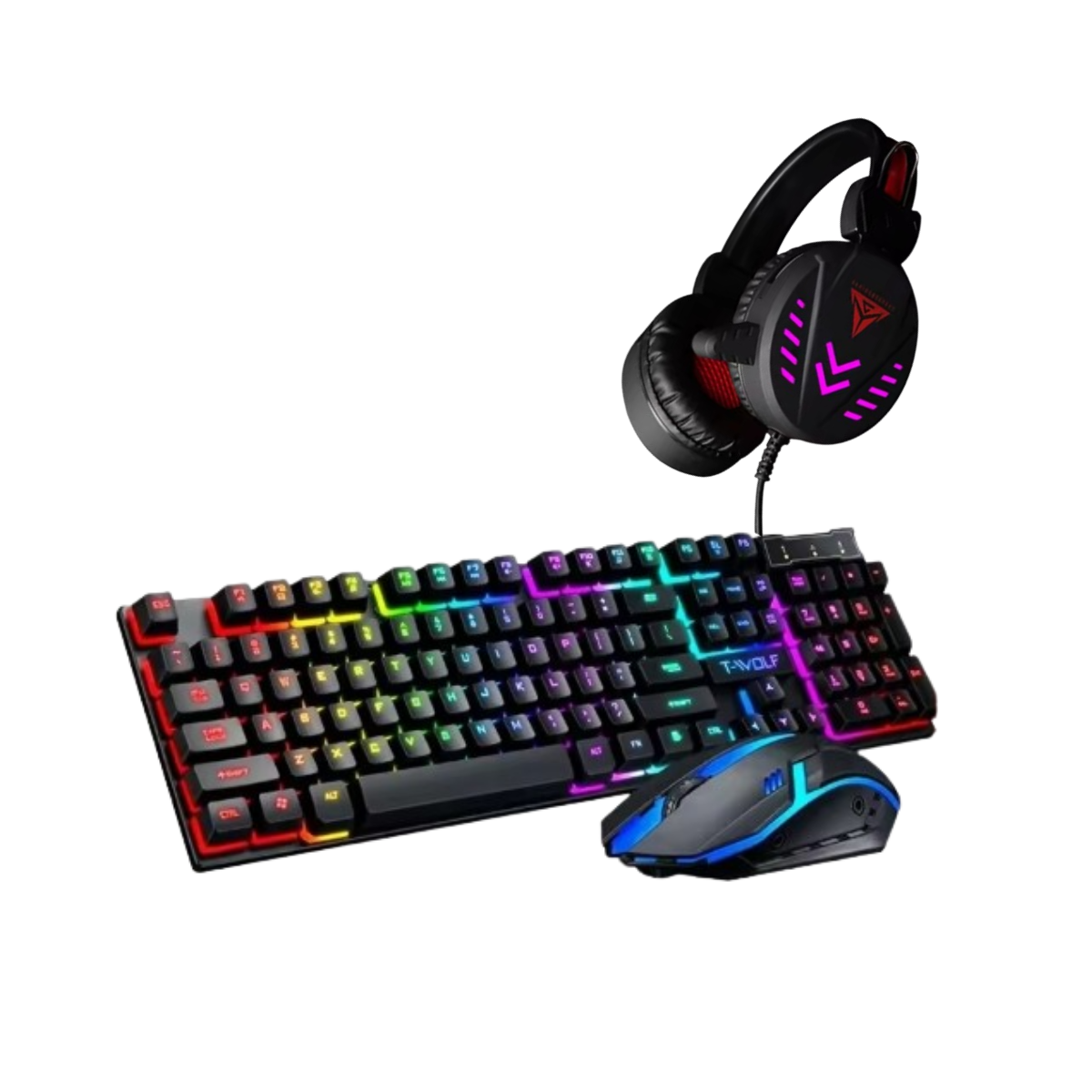 Kit gamer set completo mouse + teclado +