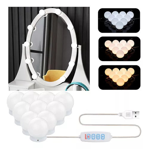 10 Bombillas LED Para Espejo