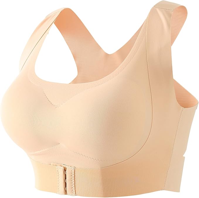 Sujetador de compresión de alto soporte para mujer, para uso diario y ofrece soporte para la espalda, sujetadores para mujer, talla grande, cierre frontal