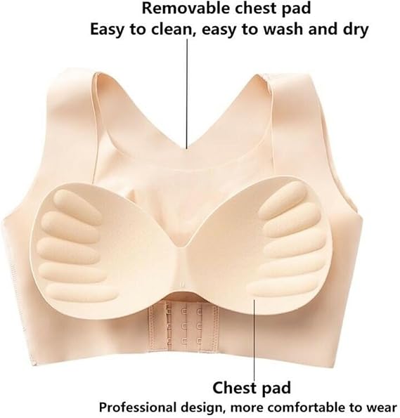 Sujetador de compresión de alto soporte para mujer, para uso diario y ofrece soporte para la espalda, sujetadores para mujer, talla grande, cierre frontal