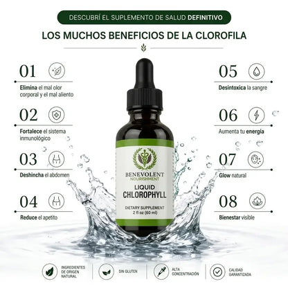 CLOROFILA LÍQUIDA - DESINFLAMA Y ELIMINA MALOS OLORES