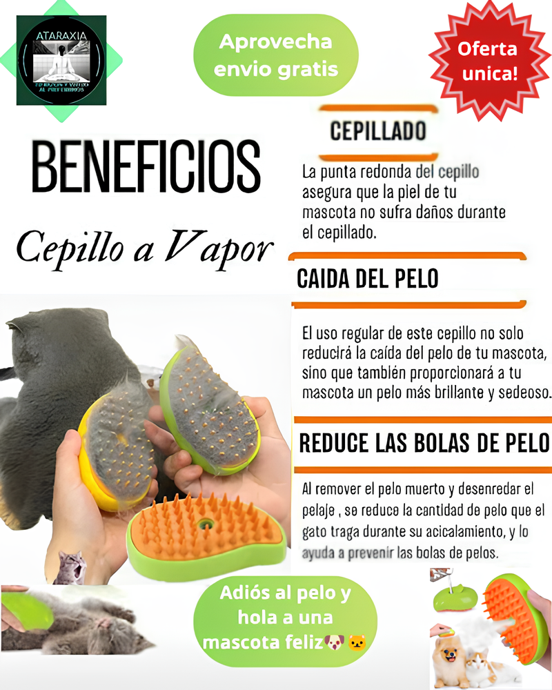 🎁 Cepillo vapor para  mascota