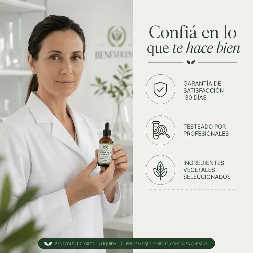 CLOROFILA LÍQUIDA - DESINFLAMA Y ELIMINA MALOS OLORES