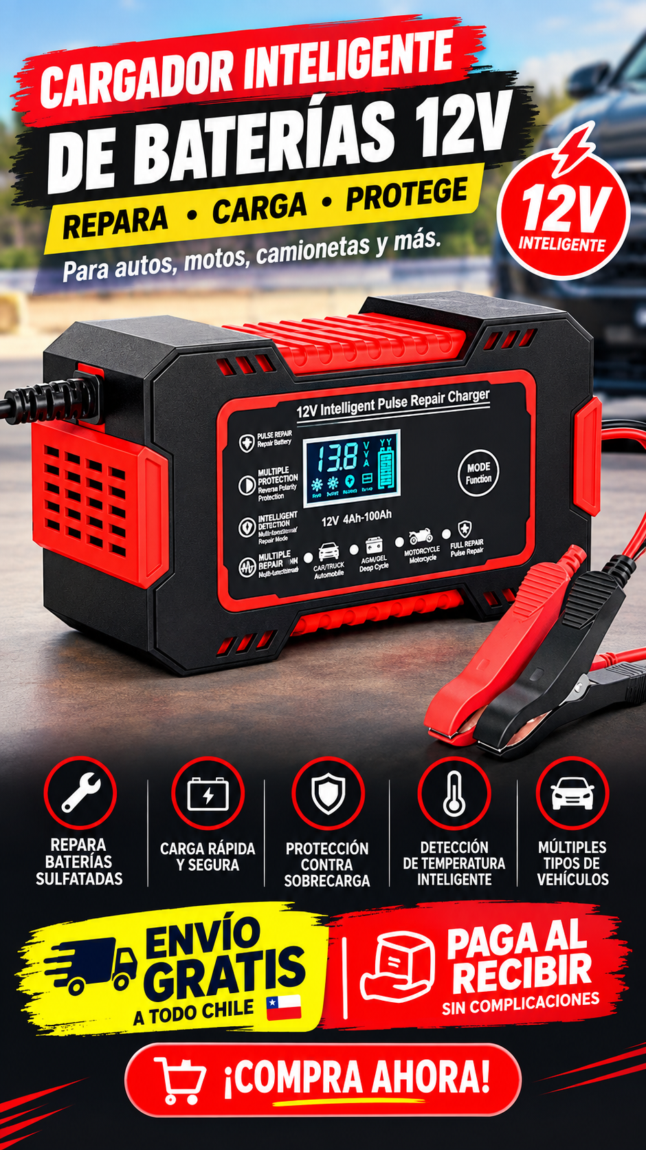 Cargador batería 12V